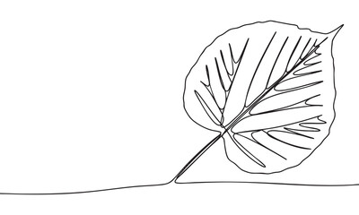 Continuous Line Art Leaf
