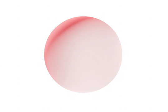 Soft pink orb glowing isolated on a transparent background