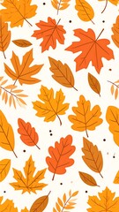 Obraz premium Colorful autumn leaves of various shapes on a white background