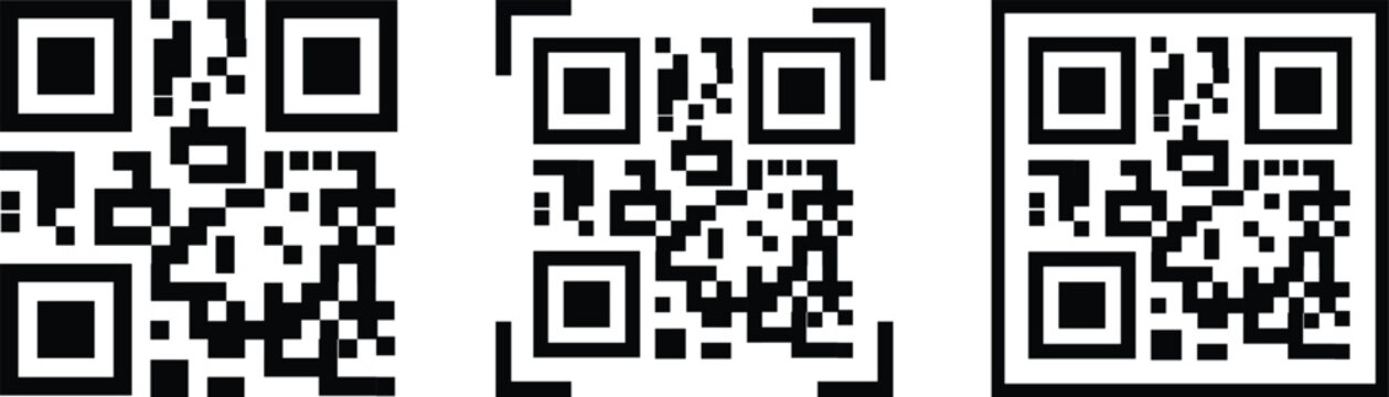 QR code scan icon vector_qr code fake template