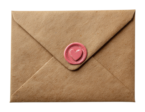 Sealed love letter home office digital cozy environment isolated on transparent background