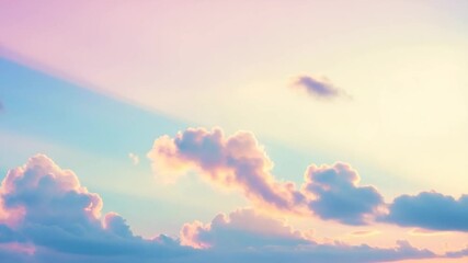 Beautiful pastel sky with fluffy clouds at sunset or sunrise. - Powered by Adobe