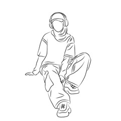 Anonymous Muslim Girl in Trendy Oversized Outfit
