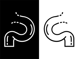 Obraz premium The Duodenum in black and white variant design