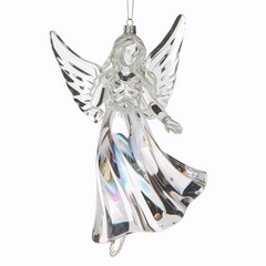 Obraz premium Crystal angel ornament hanging with wings and flowing dress 