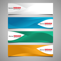 Naklejka premium A collection of banner design templates. Perfect for web advertising. Vector illustrations with space for adding images.