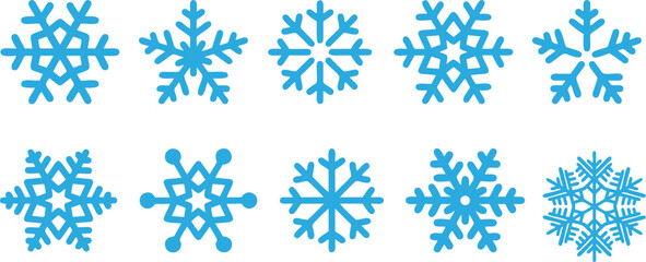 Blue Snowflake Winter Pattern