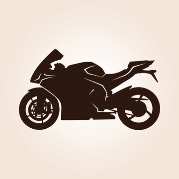 silhouette motorcycle racing on track clip art preview