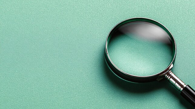 Magnifying Glass on Teal Surface