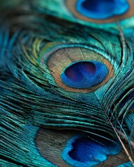 Obraz premium Peacock Feather Eye Pattern Macro