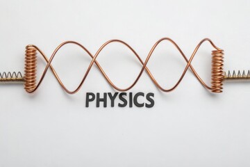 Creative Representation of Physics with Copper Coil and Text Design