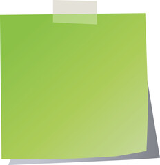 Green sticky note reminder message blank memo paper mockup