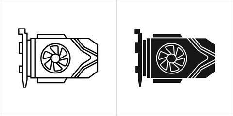 Video card icon, graphic card for computer © MDbayjid