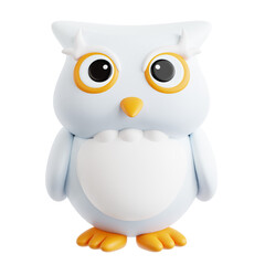 Snowy Owl 3D Icon for Winter