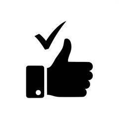 Reliable Business Ethics Thumbs Up Checkmark Icon Symbolizing Approval, Quality Assurance, and Successful Compliance for Trustworthy Operations