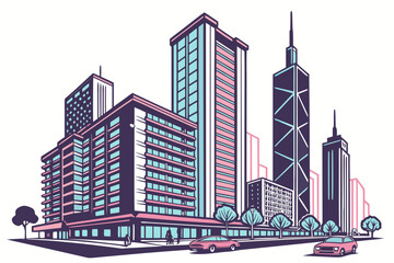 Obraz premium modern city buildings