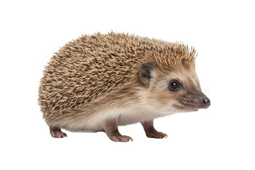 Fototapeta premium Adorable hedgehog looking attentively, a captivating wildlife moment captured