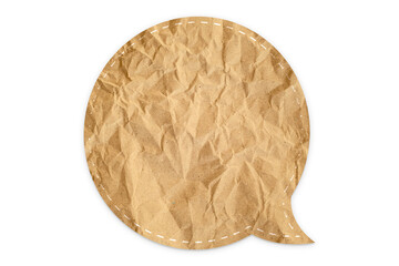 Blank Brown Cardboard Paper Speech Bubble PNG Transparent