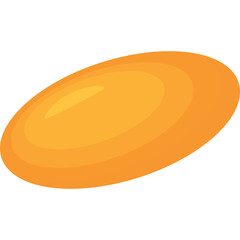 Orange Frisbee Flying Disk With Transparent Background And Subtle Shadows Vector Art