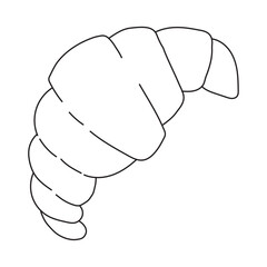 Illustration of a croissant, a delicious and flaky pastry, perfect for breakfast or a snack, in a simple and clean line art style
