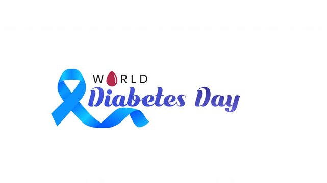 World diabetes day with a blue ribbon ideal for medical awareness campaigns, health blog articles, social media posts, educational materials.
