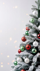 The Christmas concept. A composition with a Christmas tree on a white background with an empty space