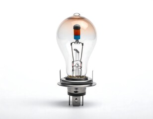 A close-up studio shot of a classic light bulb with a brown tinted glass globe