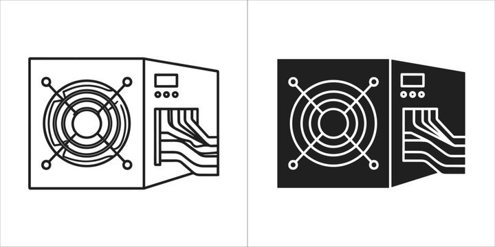 Computer power supply unit in two different styles