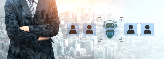 AI is selected to replace human employees, illustrating automation and workforce transformation...