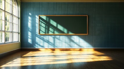 Illuminated Classroom Sunlight Streaming Through the Window