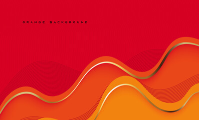 Abstract orange wavy background design with flowing lines and smooth texture