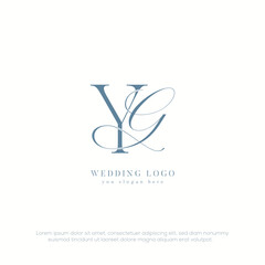 YG initial wedding monogram logo with template