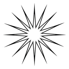 Obraz premium Abstract starburst pattern with sharp rays on white background