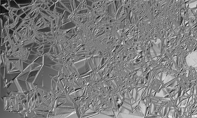 Silver Abstract Geometric Surface: Metallic Faceted Texture with Intricate Polygonal Pattern