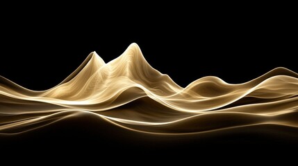 Golden waves on a black background.