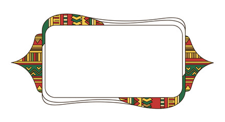 Blank decorative label with colorful Kwanzaa patterns, symbol of celebration and cultural heritage