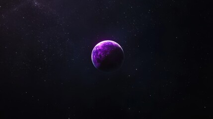 A purple planet in space.