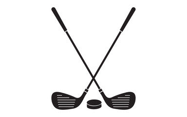 Hockey Player and Stick Silhouette Vector Illustration — Sport Equipment and Athlete Icon DesignWeb