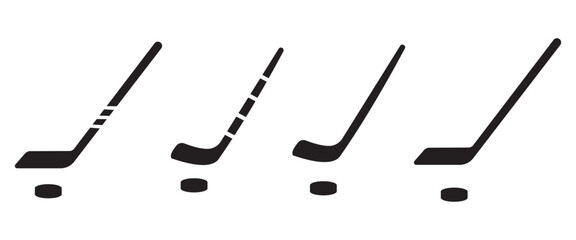 Hockey Player and Stick Silhouette Vector Illustration — Sport Equipment and Athlete Icon DesignWeb