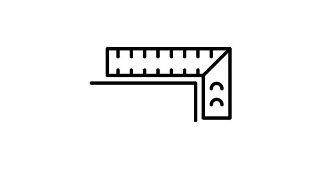 Animated corner ruler measuring tool icon