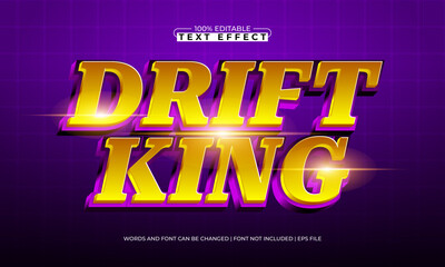 drift king editable speed text effect for racing title and poster