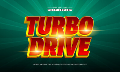 turbo drive editable speed text effect for racing title and poster