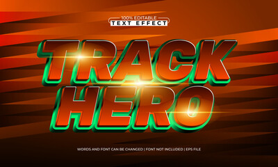 track hero editable speed text effect for racing title and poster