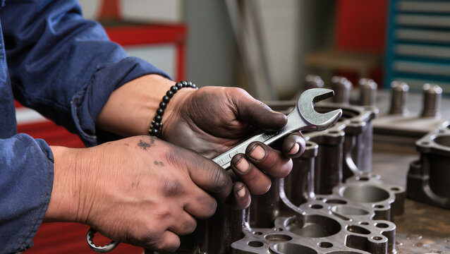 mechanic working with car