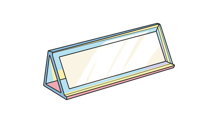 Colorful acrylic nameplate, geometric design, isolated on white