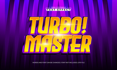 turbo master editable speed text effect for racing title and poster