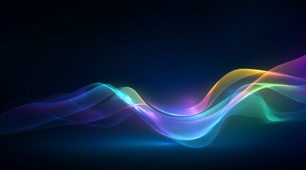 Abstract attractive tech background with the movement of a flowing wave of data transfer in stylish hi-tech colors	
