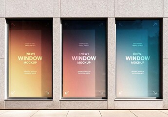 Vertical Storefront Windows Mockup