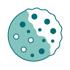 Cookie with Chocolate Chips Icon for Web and Graphic Design