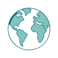 Globe or World Map Education Icon for Web and Graphic Design